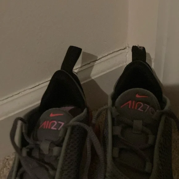 Nike Kids Air Max Gray and Pink Shoes - Picture 2 of 9